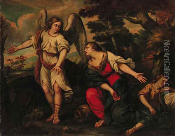 The Banishment of Hagar and Ishmael Oil Painting - Pietro Da Cortona (Barrettini)