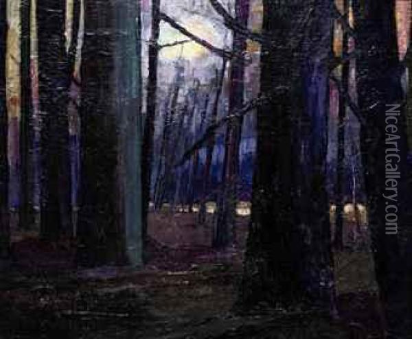 Forest Oil Painting - Jan Kruijsen