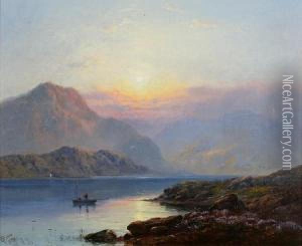 Loch Long Oil Painting - George Blackie Sticks