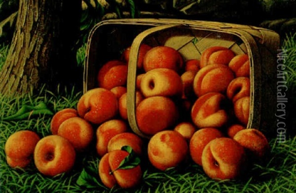 Peaches In A Basket Oil Painting - Levi Wells Prentice