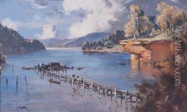 Hawkesbury River Oil Painting - Albert Henry Fullwood