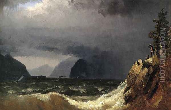Storm King of the Hudson Oil Painting - Sanford Robinson Gifford