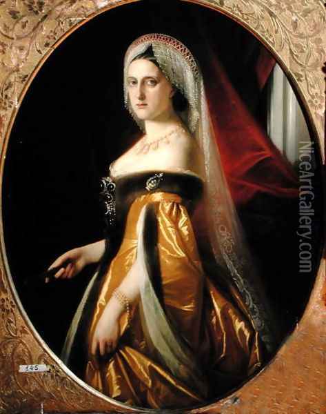 Portrait of Grand Duchess Maria Nikolaevna 1819-76 President of the St. Petersburg Art Academy Oil Painting - Anonymous Artist
