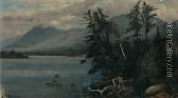 Mountain Landscape Oil Painting - John Carleton Wiggins