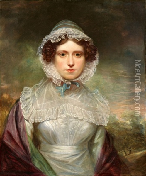 Portrait Of Miss Lucy Lowndes Oil Painting - Sir William Beechey