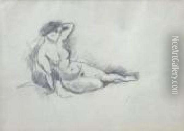 Reclining Nudes (double Sided) Oil Painting - Jules Pascin