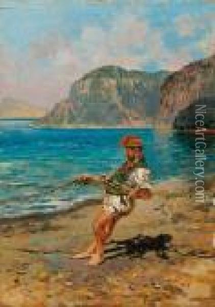 Pescatore A Capri Oil Painting - Antonino Leto