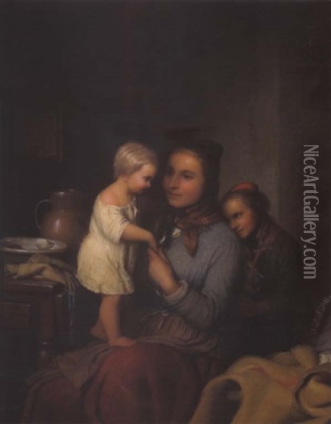 Familiengluck Oil Painting - Johann Georg Meyer von Bremen