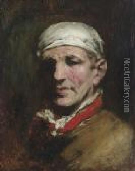 Man With Bandana Oil Painting - William Merritt Chase