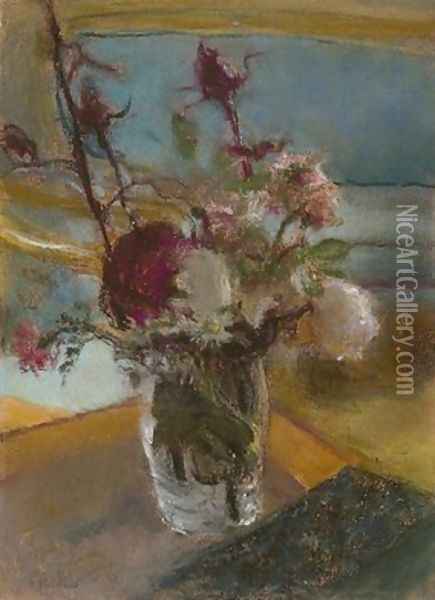 Vase of Flowers Oil Painting - Jean-Edouard Vuillard