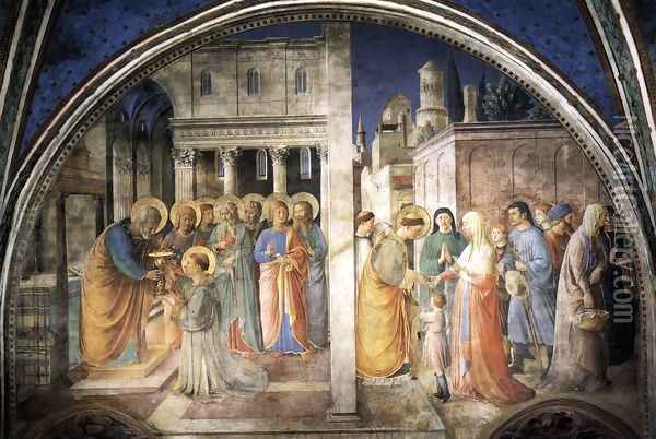 Lunette of the west wall Oil Painting - Angelico Fra