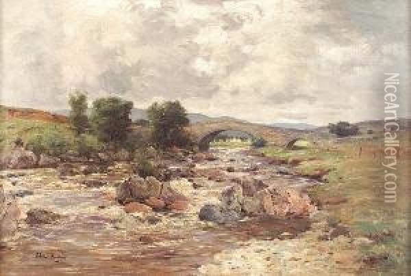 The Old Brig, Ayrshire Oil Painting - Joseph Henderson