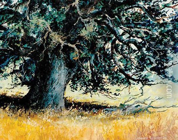 Ancient Tree Oil Painting - Edward Langley