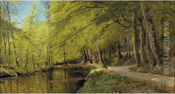 An Afternoon Stroll Oil Painting - Peder Mork Monsted