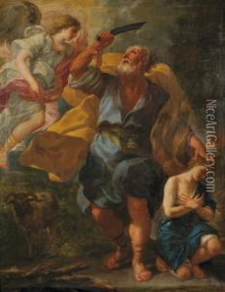 Il Sacrificio Di Isacco Oil Painting - Guglielmo Cortese Il Borgognone