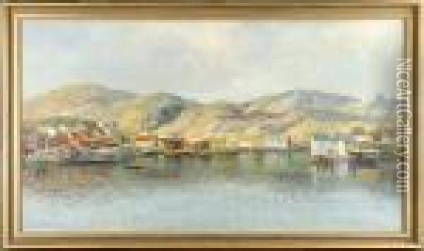 Kustby Fran Norge Oil Painting - Leonard Wiedh