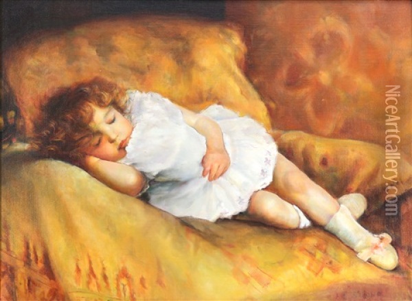 Young Child Sleeping Oil Painting - Elizabeth Strong