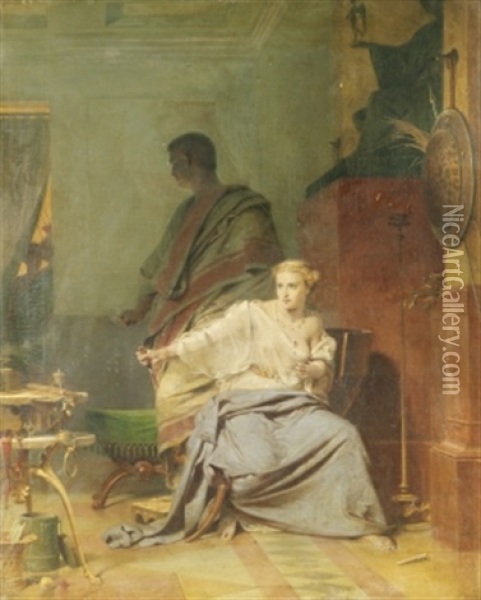 Lucretia Och Sextus Oil Painting - Heinrich Frederic Schopin