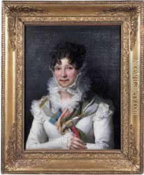 Portrait De Femme Oil Painting - Jean Baptiste Isabey