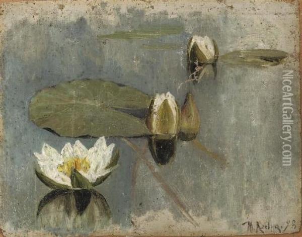 Waterlilies In Bloom Oil Painting - Iulii Iul'evich (Julius) Klever