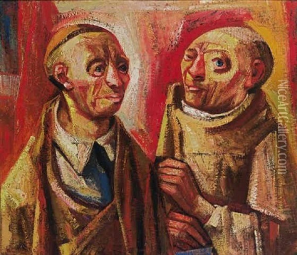 Twee Mannen Oil Painting - Hendrik Chabot