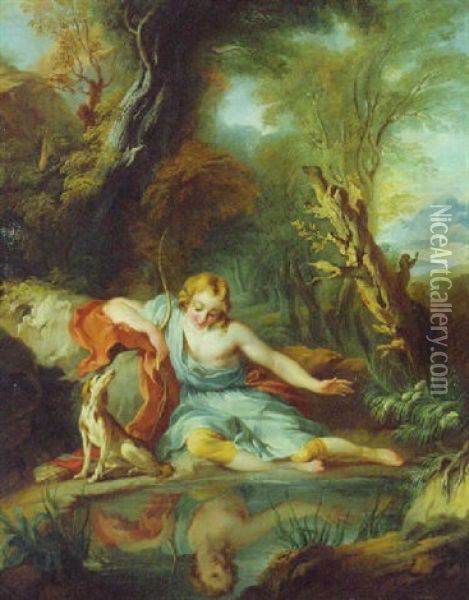 Narcissus Oil Painting - Francois Lemoyne