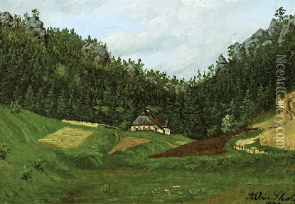 Samota U Lesa Oil Painting - Albin Lhota