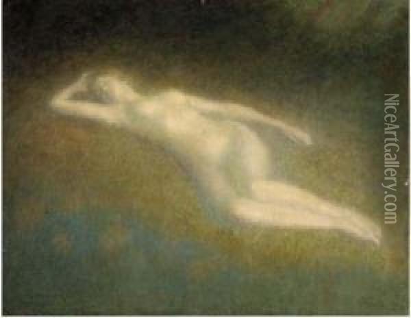 A Reclining Female Nude Oil Painting - Louis Picard