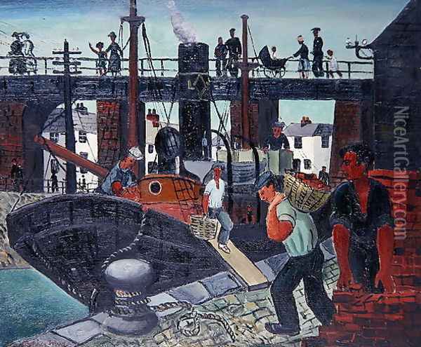 Loading the Boats, St. Ives, 1926 Oil Painting - Christopher Wood