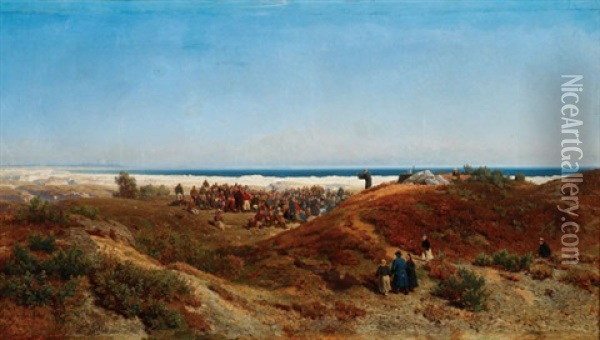 Sermon On The Mount - Baltic Sea Oil Painting - Wilhelm Ludwig Friedrich Riefstahl