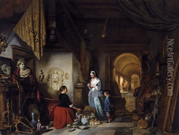 Selling The Estate Oil Painting - Hubertus van Hove