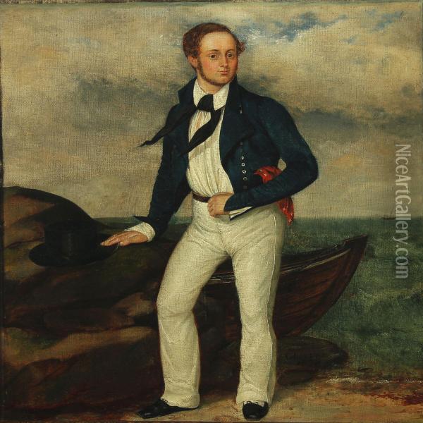 English Sailor Oil Painting - Georg Carl Christian Raedel