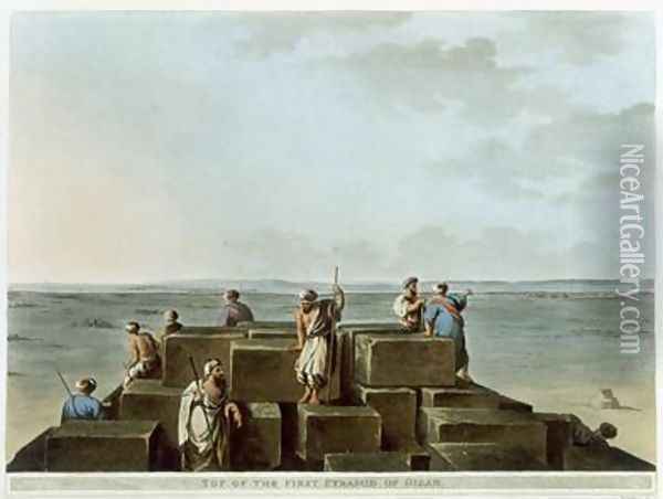 Top of the First Pyramid of Gizah plate 4 from Views of Egypt Oil Painting - Luigi Mayer