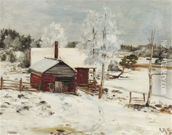 Winter Oil Painting - Sigfrid August Keinanen