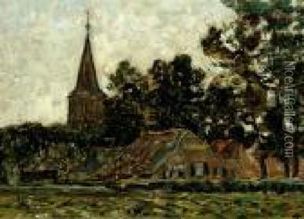 View Of The Church Of Gorsel Oil Painting - Jan Adam Zandleven
