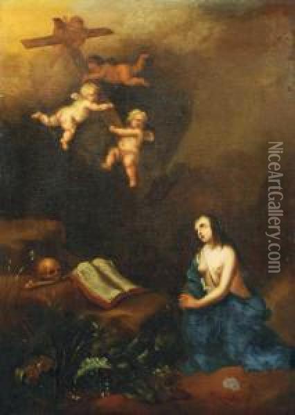 Die Bussende Maria Magdalena. Oil Painting - Francois Verwilt