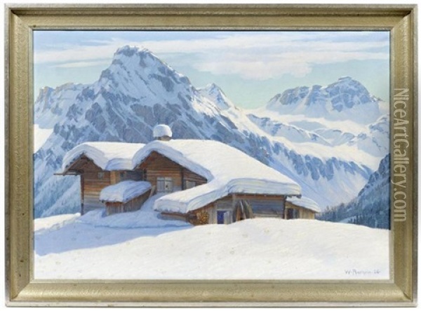 Winterliche Gebirgslandschaft Oil Painting - Wilhelm Amrhein