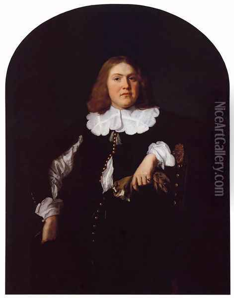 A Portrait Of A Gentleman, Three Quarter Length Oil Painting - Bartholomeus Van Der Helst