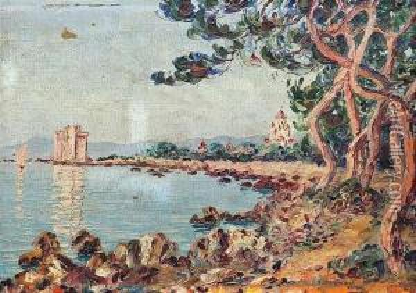 Honorat Near Cannes In The South Of France Oil Painting - Francois Joseph Vernay