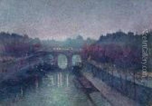 Le Pont-neuf, La Seine, Petit Bras Oil Painting - Maximilien Luce