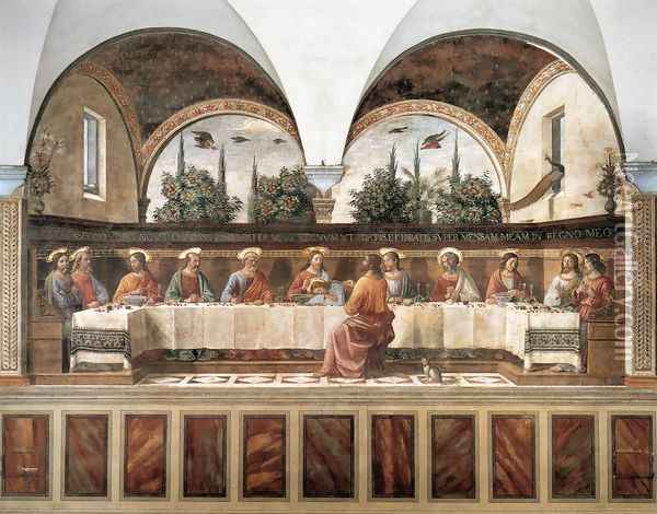 Last Supper c. 1486 Oil Painting - Domenico Ghirlandaio