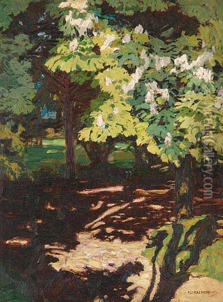 Horse Chestnuts In Blossom Oil Painting - Alois Kalvoda
