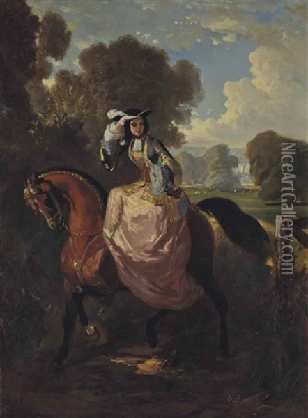 La Vie De Chateau Oil Painting - Alfred De Dreux