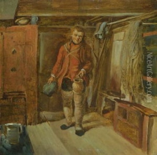 Ein Fischer In Seiner Stube Oil Painting - Georg Maximilian Johann Von Dillis
