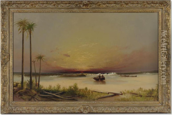 Tropical Seascape Oil Painting - James Hamilton