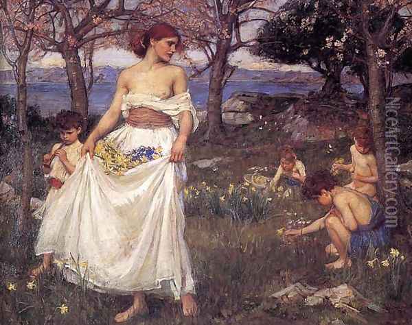 A Song of Springtime 1913 Oil Painting - John William Waterhouse