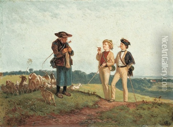 Der Uckermarker Und Die Importierten Oil Painting - Theodor (Fried. Wilhelm Heinrich Th.) Hosemann