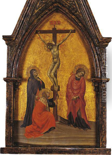 Crocefissione Con La Vergine, La Maddalena E San Giovannidolenti Oil Painting - Taddeo Di Bartolo