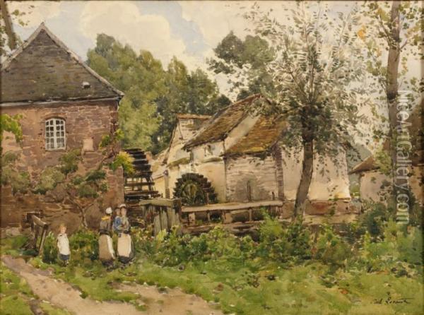 Le Moulin A Oil Painting - Paul Lecomte