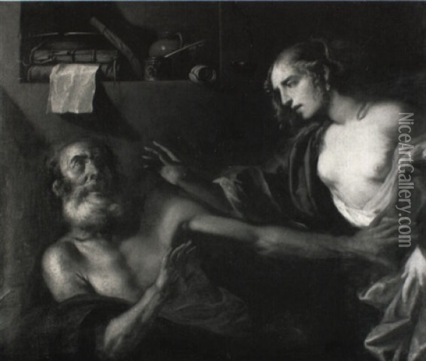 A Hermit Scholar Tempted Oil Painting - Sebastiano Ricci